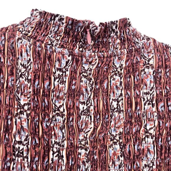 Marie Oliver Glennon Mock Neck Long Sleeve Top in Sedona Stripe Size Medium - Picture 7 of 13